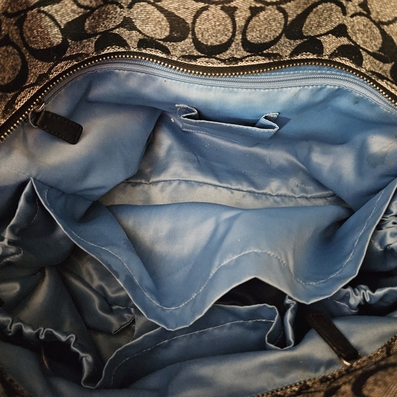 Black & Grey Leather Coach Diaper Bag - Picture 10 of 13